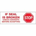 Bsc Preferred 3'' x 110 yds. - ''Stop If Seal Is Broken..'' Tape Logic Pre-Printed Carton Sealing Tape, 6PK T905P016PK